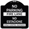 Signmission No Parking Fire Lane No Estacione Zona Contra Incendio Heavy-Gauge Alum, 18" x 18", BW-1818-23729 A-DES-BW-1818-23729 - alternate 1